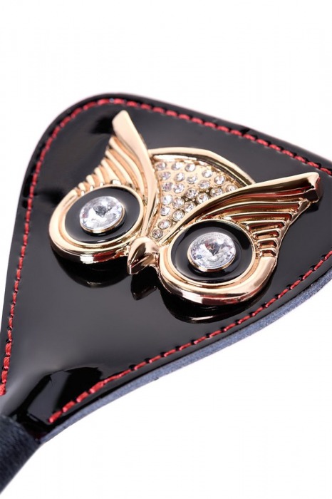 Чёрный стек с совой на кожаном наконечнике - 24 см. - ToyFa - купить с доставкой в Саратове