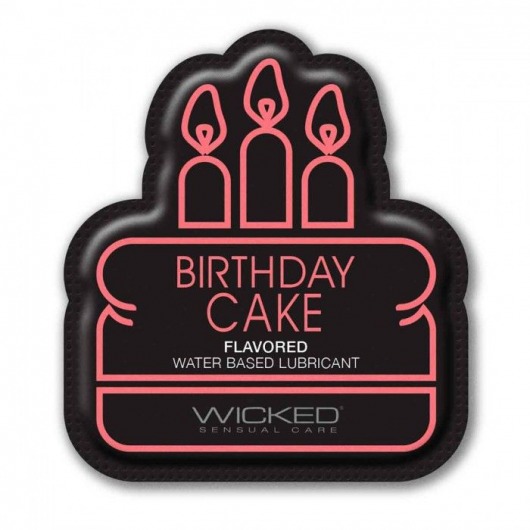 Лубрикант на водной основе со вкусом торта с кремом Wicked Aqua Birthday cake - 3 мл. - Wicked - купить с доставкой в Саратове