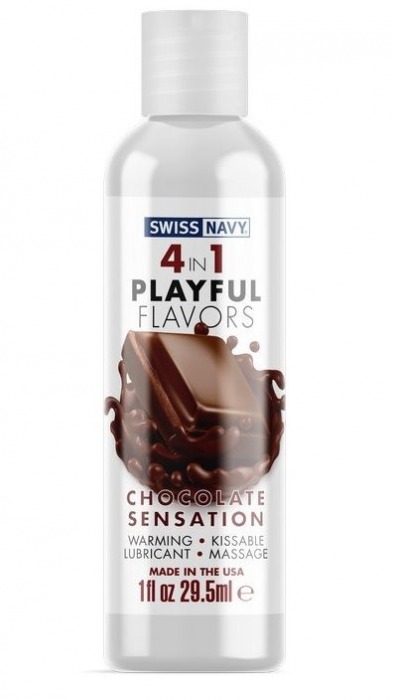 Массажный гель 4-в-1 Chocolate Sensation с ароматом шоколада - 29,5 мл. - Swiss navy - купить с доставкой в Саратове