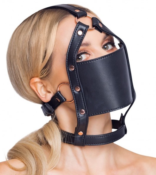 Черный намордник с кляпом-шаром Head Harness With A Gag - Orion - купить с доставкой в Саратове