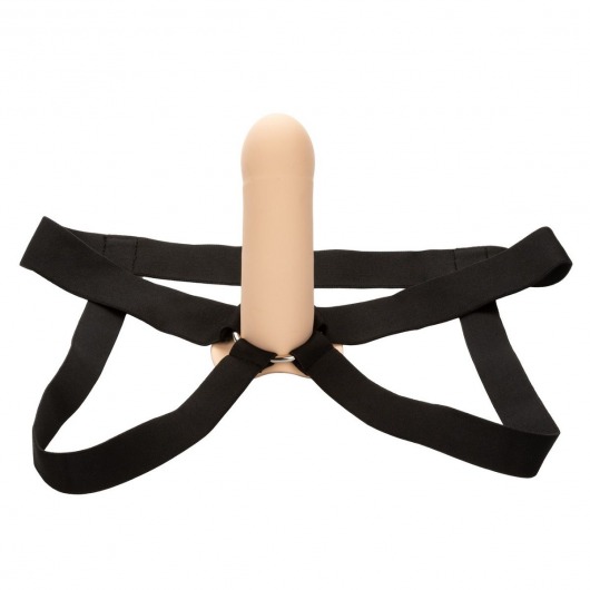 Телесный фаллопротез из силикона Extension with Harness - 15,75 см. - California Exotic Novelties - купить с доставкой в Саратове