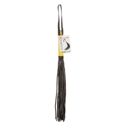 Черная плеть с желтой рукоятью Boundless Flogger - 69,25 см. - California Exotic Novelties - купить с доставкой в Саратове