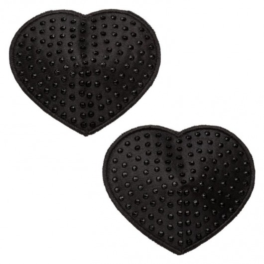 Черные пэстисы в форме сердечек Heart Pasties - California Exotic Novelties - купить с доставкой в Саратове