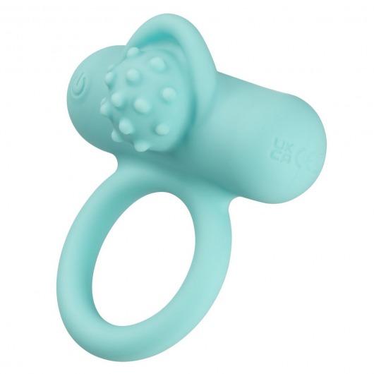 Аквамариновое эрекционное виброкольцо Silicone Rechargeable Nubby Lover’s Delight - California Exotic Novelties - в Саратове купить с доставкой