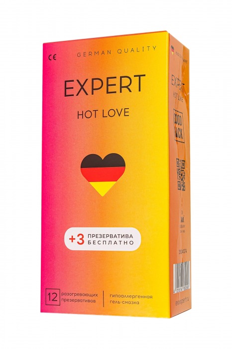 Презервативы EXPERT Hot Love с разогревающим эффектом - 12 шт.(+3 в подарок) - Expert - купить с доставкой в Саратове