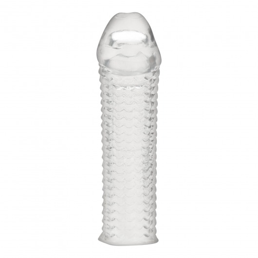 Текстурированная насадка на пенис Clear Textured Penis Enhancing Sleeve Extension - 16,5 см. - BlueLine - в Саратове купить с доставкой