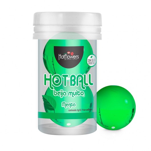 Лубрикант на масляной основе Hot Ball Beija Muito с ароматом мяты (2 шарика по 3 гр.) - HotFlowers - купить с доставкой в Саратове