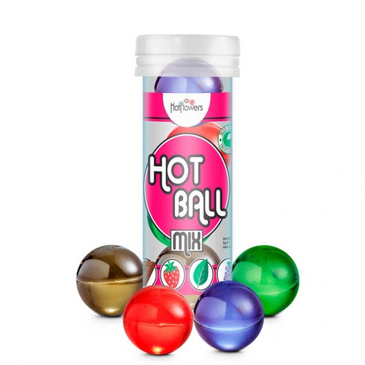 Ароматизированный лубрикант Hot Ball Mix на масляной основе (4 шарика по 3 гр.) - HotFlowers - купить с доставкой в Саратове