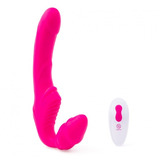 Розовый безремневой страпон на радиоуправлении Strapless Together - 22 см. - Together Toy - купить с доставкой в Саратове