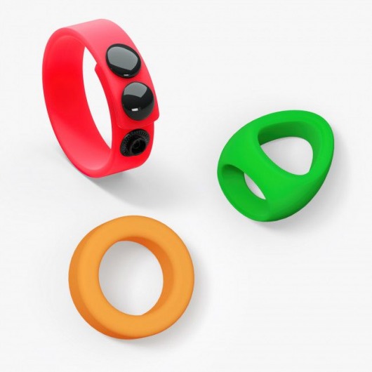 Набор из 3 разноцветных эрекционных колец Kit Neon Ring - Love to Love - в Саратове купить с доставкой