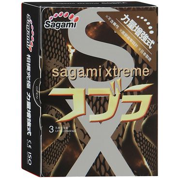 Суженные к основанию презервативы Sagami Xtreme COBRA - 3 шт. - Sagami - купить с доставкой в Саратове