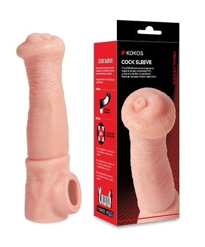 Телесная фантазийная насадка на член Cock Sleeve Size L - KOKOS - в Саратове купить с доставкой