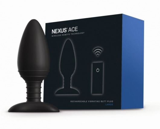 Чёрная вибровтулка NEXUS ACE LARGE с дистанционным управлением - 14 см. - Nexus Range