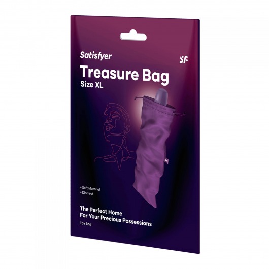 Фиолетовый мешочек для хранения игрушек Treasure Bag XL - Satisfyer - купить с доставкой в Саратове