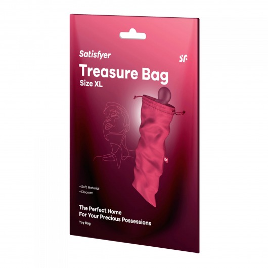 Розовый мешочек для хранения игрушек Treasure Bag XL - Satisfyer - купить с доставкой в Саратове