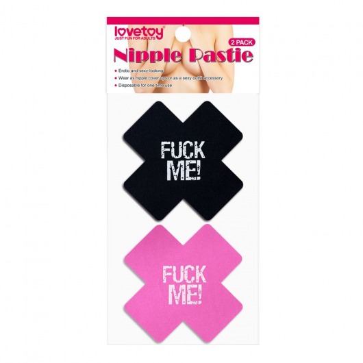 Набор из 2 пар пэстисов Cross Pattern Nipple Pasties - Lovetoy - купить с доставкой в Саратове