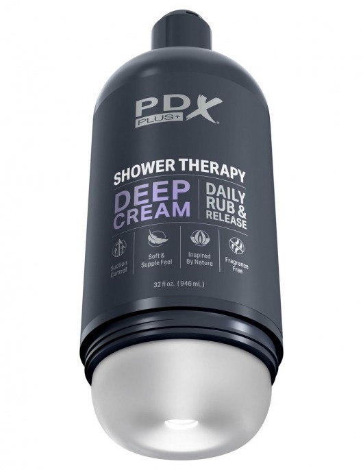 Мастурбатор в бутылке Shower Therapy Deep Cream - Pipedream - в Саратове купить с доставкой