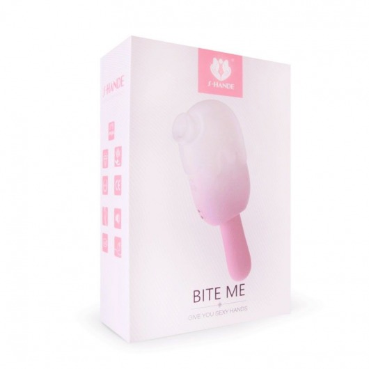 Нежно-розовый клиторальный вибромассажер Bite Me - 14,8 см. - S-HANDE
