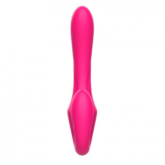 Розовый вибратор с клиторальным отростком и пультом ДУ- 19,6 см. - I-MOON
