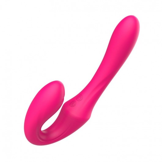 Розовый вибратор с клиторальным отростком и пультом ДУ- 19,6 см. - I-MOON