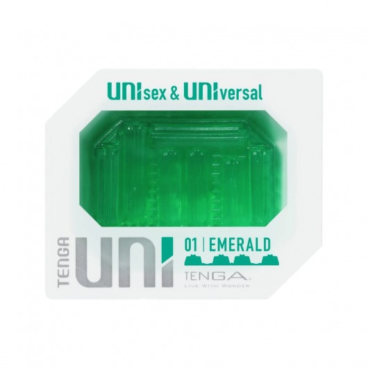 Зеленый мастурбатор-стимулятор Tenga Uni Emerald - Tenga - в Саратове купить с доставкой