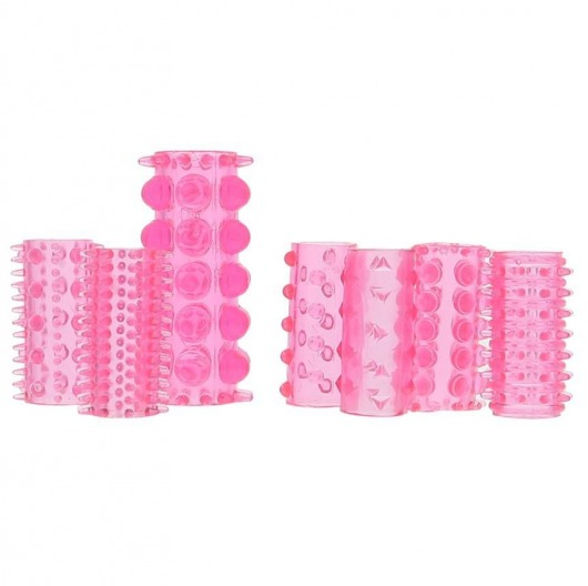 Набор из 7 розовых насадок на пенис ONE-A-DAY PENIS SLEEVES PINK - Seven Creations - в Саратове купить с доставкой