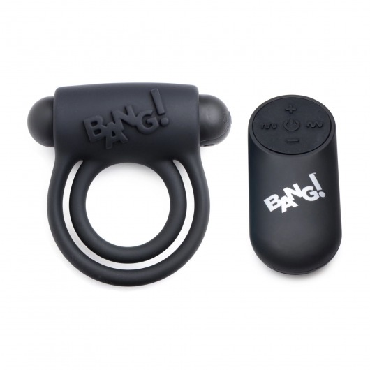 Черное эрекционное виброкольцо 28X Remote Control Vibrating Cock Ring   Bullet - XR Brands - в Саратове купить с доставкой