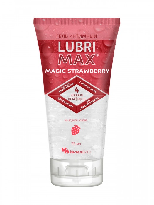 Интимный гель-смазка на водной основе Lubrimax Magic Strawberry - 75 мл. - ИнтелБИО - купить с доставкой в Саратове