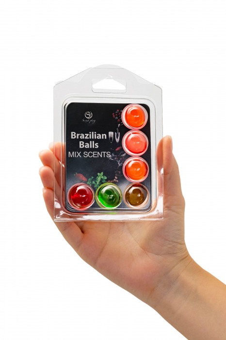 Набор из 6 шариков с ароматизированными массажными маслами Brazilian Balls - Secret Play - купить с доставкой в Саратове