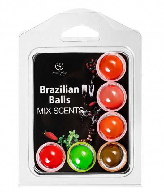 Набор из 6 шариков с ароматизированными массажными маслами Brazilian Balls - Secret Play - купить с доставкой в Саратове