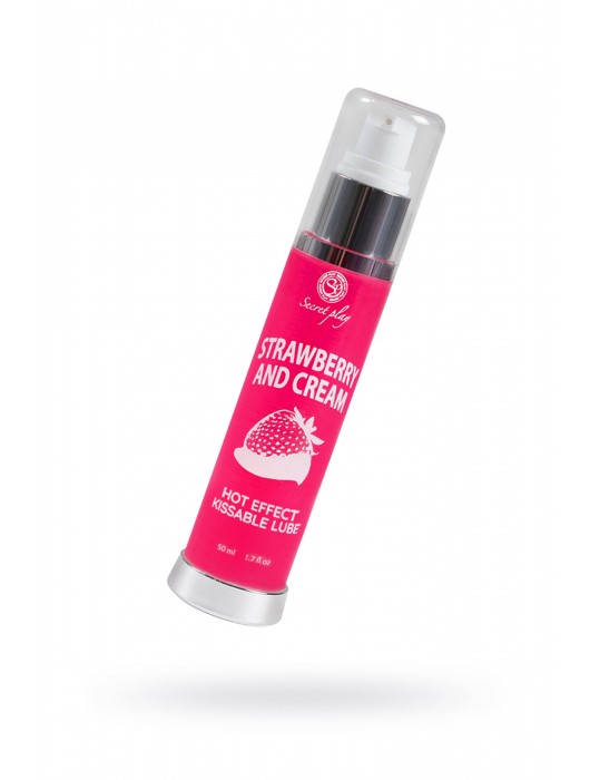 Массажное масло 2-в-1 с разогревающим эффектом и вкусом клубники со сливками - 50 мл. - Secret Play - купить с доставкой в Саратове