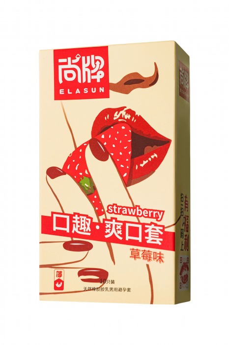 Презервативы Elasun Strawberry с аромато клубники - 10 шт. - Elasun - купить с доставкой в Саратове