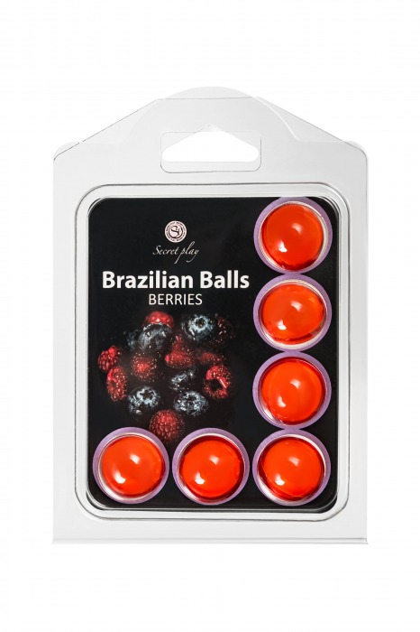 Набор из 6 шариков с массажным маслом Brazilian Balls с ароматом ягод - Secret Play - купить с доставкой в Саратове