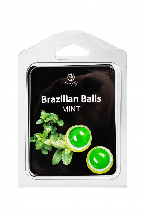 Набор из 2 шариков с массажным маслом Brazilian Balls с ароматом мяты - Secret Play - купить с доставкой в Саратове