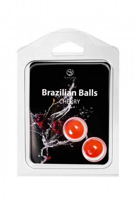 Набор из 2 шариков с массажным маслом Brazilian Balls с ароматом вишни - Secret Play - купить с доставкой в Саратове