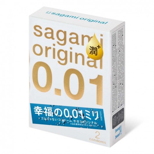 Увлажнённые презервативы Sagami Original 0.01 Extra Lub - 2 шт. - Sagami - купить с доставкой в Саратове