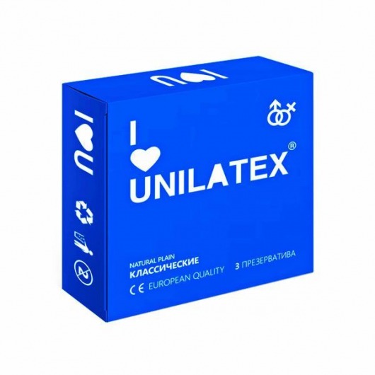 Классические презервативы Unilatex Natural Plain - 3 шт. - Unilatex - купить с доставкой в Саратове