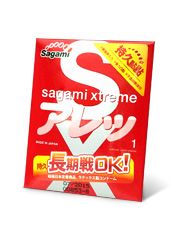 Утолщенный презерватив Sagami Xtreme FEEL LONG с точками - 1 шт. - Sagami - купить с доставкой в Саратове