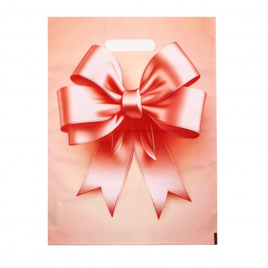 Пакет с принтом в виде банта с вырубной ручкой (30х40 см) - Сима-Ленд - купить с доставкой в Саратове