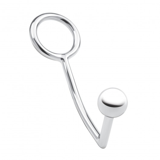 Кольцо на пенис с анальным стимулятором Stainless Steel Anal Hook   Cock Ring - BlueLine - в Саратове купить с доставкой