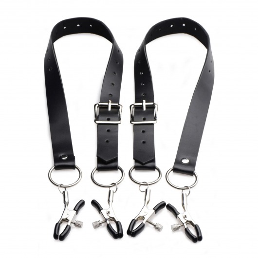 Ремни с зажимами для половых губ Spread Labia Spreader Straps with Clamps - XR Brands - купить с доставкой в Саратове