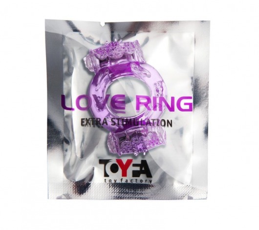 Фиолетовое виброкольцо с двумя вибропульками - Toyfa Basic - в Саратове купить с доставкой