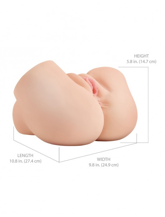 Телесный мастурбатор-полуторс с вибрацией и эффектом всасывания Back That Ass Up - Pipedream - в Саратове купить с доставкой