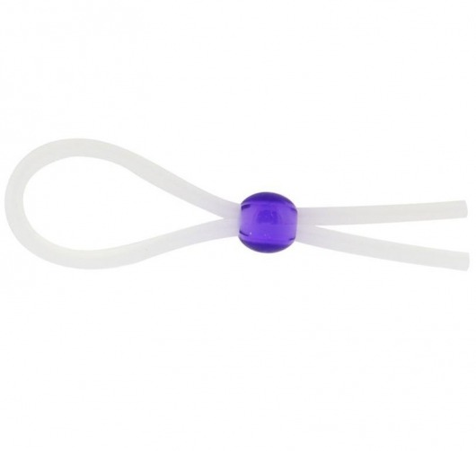 Прозрачное лассо с фиолетовой бусиной SILICONE COCK RING WITH BEAD LAVENDER - NMC - в Саратове купить с доставкой