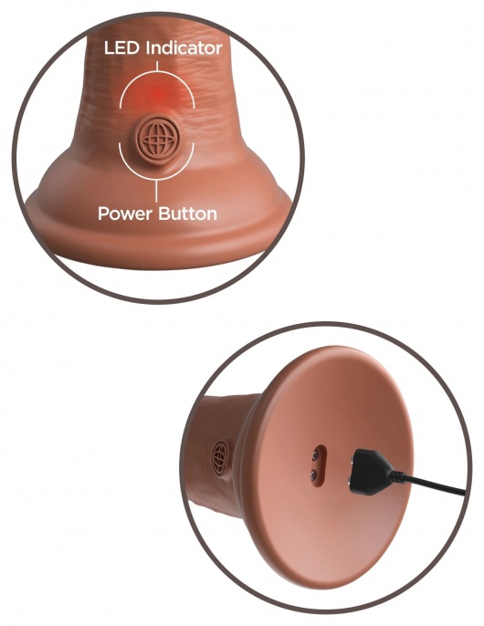 Карамельный вибратор-реалистик 8  Vibrating Silicone Dual Density Cock - 22 см. - Pipedream