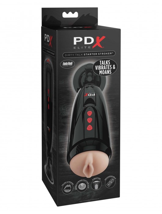 Мастурбатор-вагина с вибрацией Dirty Talk Starter Stroker - Pipedream - в Саратове купить с доставкой