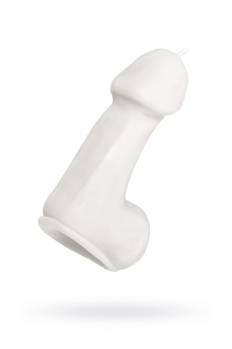 Белая свеча в форме пениса - 47 гр. - Pecado - купить с доставкой в Саратове