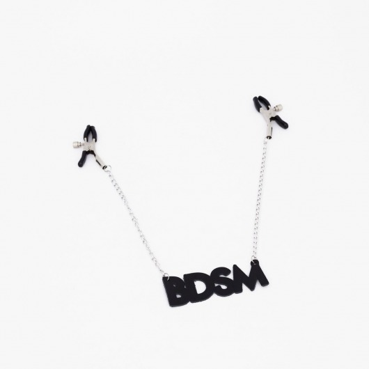Зажимы на соски с кожаной подвеской BDSM - Crazy Handmade - купить с доставкой в Саратове