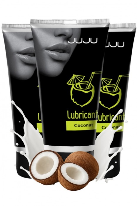Набор из 3 съедобных лубрикантов JUJU со вкусом кокоса - JuJu - купить с доставкой в Саратове