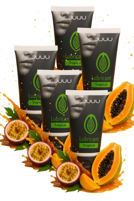 Набор из 5 съедобных лубрикантов JUJU со вкусом тропических фруктов - JuJu - купить с доставкой в Саратове